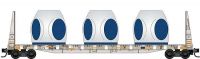Micro-Trains 05444474 61' Bulkhead Flatcar, PEYX Wind Turbine Consist #5