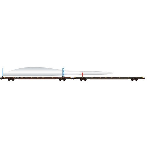 Micro-Trains 98302284 89' Flatcar, PEYX Wind Turbine Consist #6 (2-Pack)